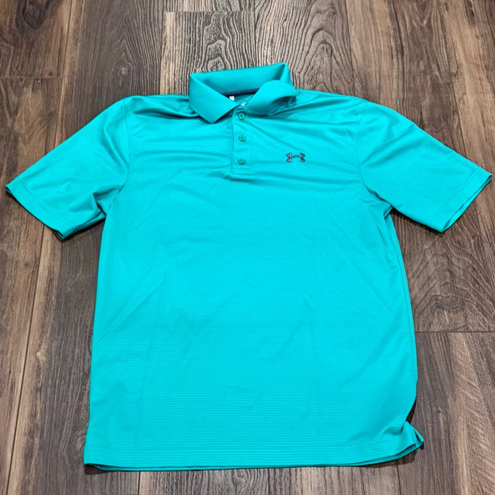 Under Armour Men's Green Heat-gear Small Polo Shirt